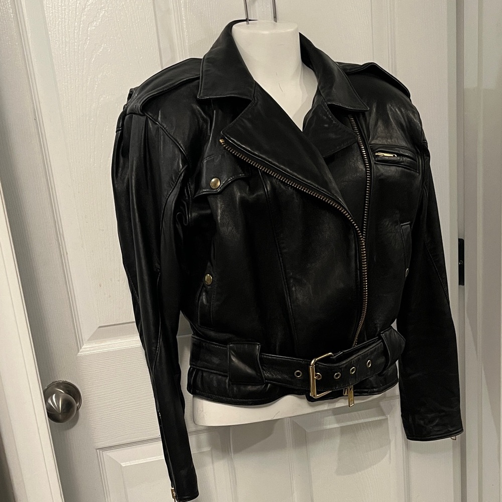 Black Leather biker Jacket
